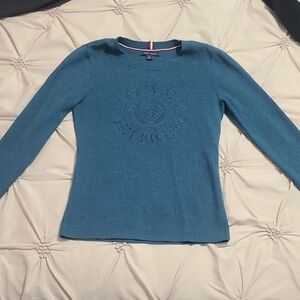 Tommy Hilfiger Women's Teal Long Sleeve Top